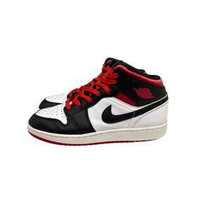 Jordan Shoes Air Jordan 1 Mid Red White Black Sneakers Size Youth 6.5
